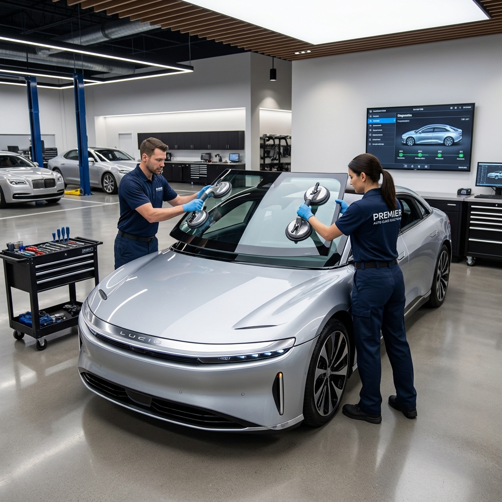 Luxury car glass service